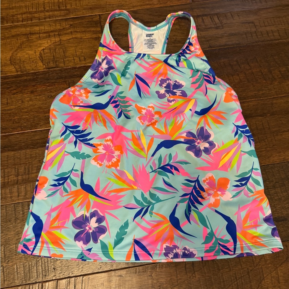 Lands' End girls Sz 16 Swim Tankini Top - Multicolor Floral